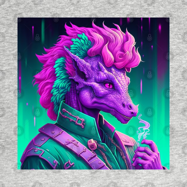 Vapor Wave Dragon by TheArtfulAllie